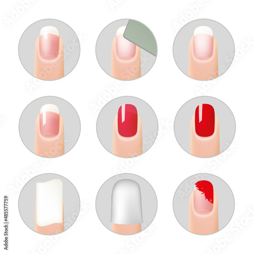 manicure application of gel polish and its removal