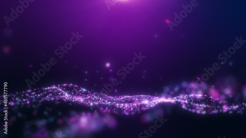 Dark pink purple glow dust particles, light effect.