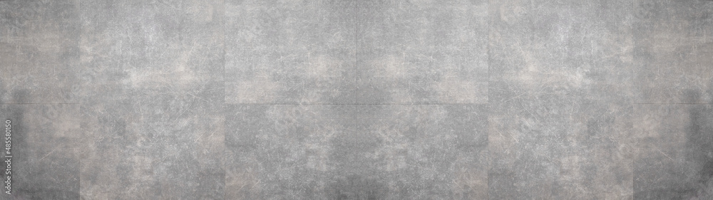 Gray grey white stone concrete cement tiles texture wall floor background panorama banner long. - obrazy, fototapety, plakaty 