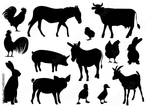 pets set silhouette  on white background  vector