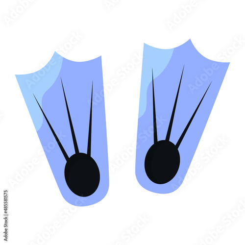 Cartoon illustration of swimming fins isolated on white background. vector icon