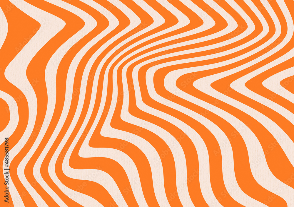 Wavy retro groovy 70s 90s background texture. Stock Illustration