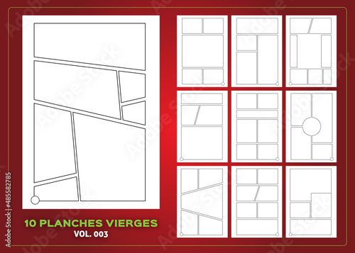 BD MANGA - 10 Planches vierges modifiables - Vol. 3
