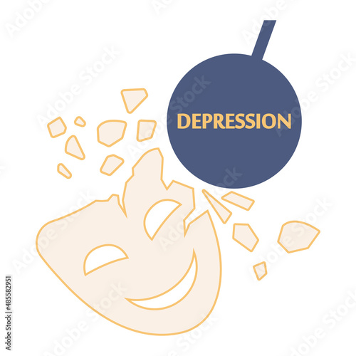Depression concept. Mental disorder, feeling of despair and helplessness.