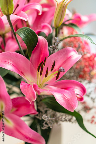 lily  pink lily  bouquet of flowers