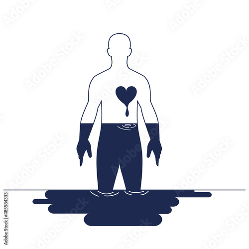 Depression concept. Mental disorder, feeling of despair and helplessness.