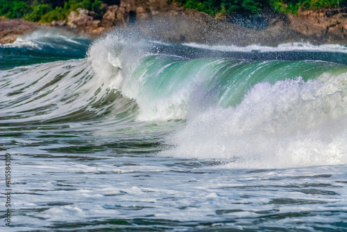 Waves on the beach of the north coast of Sao Paulo  Brazil