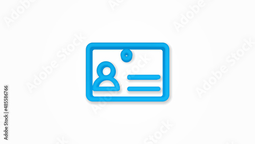 ID card realistic icon. 3d vector illustration. Isolated line color pictogram. Transparent shadows