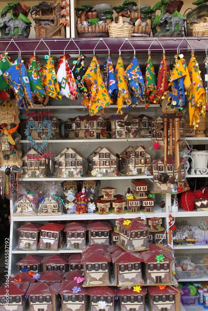 Fototapeta premium handmade colorful fabric print scarf