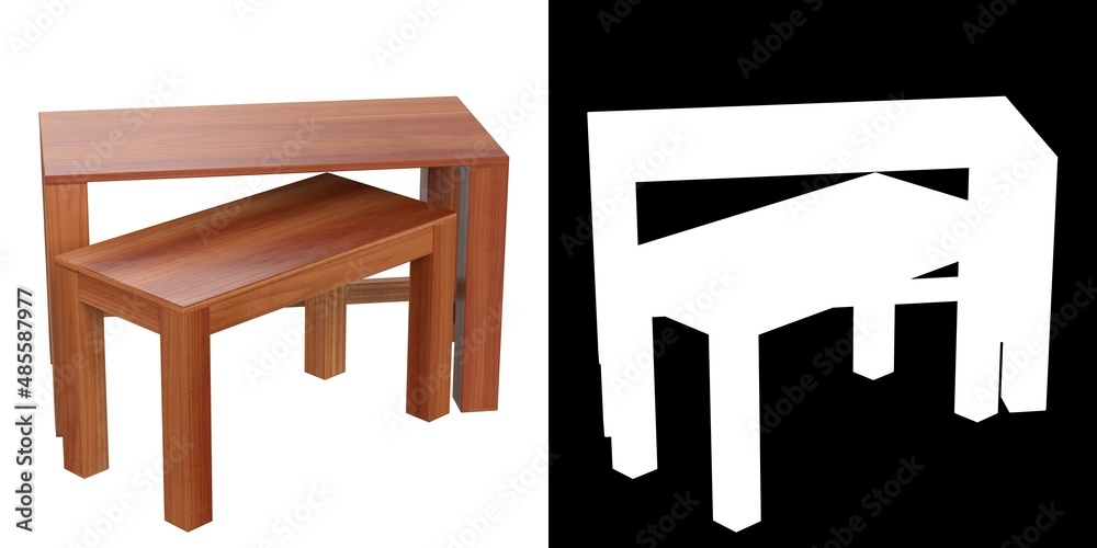 Fototapeta premium 3D rendering illustration of small side tables 
