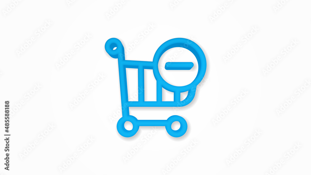 shopping cart and minus sign realistic icon. 3d vector illustration. Isolated line color pictogram. Transparent shadows shopping cart and minus sign realistic icon. 3d vector illustration. Isolated line color pictogram. Transparent shadows