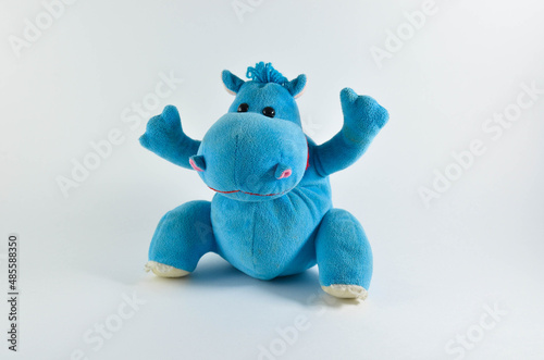 hippopotamus.a plush toy on a white background.