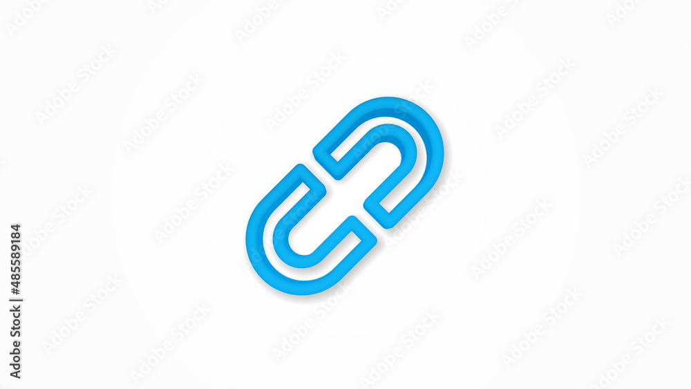 Internet chain link realistic icon. 3d vector illustration. Isolated line color pictogram. Transparent shadows Internet chain link realistic icon. 3d vector illustration. Isolated line color pictogram. Transparent shadows
