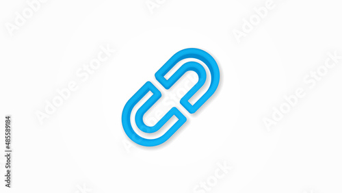 Internet chain link realistic icon. 3d vector illustration. Isolated line color pictogram. Transparent shadows