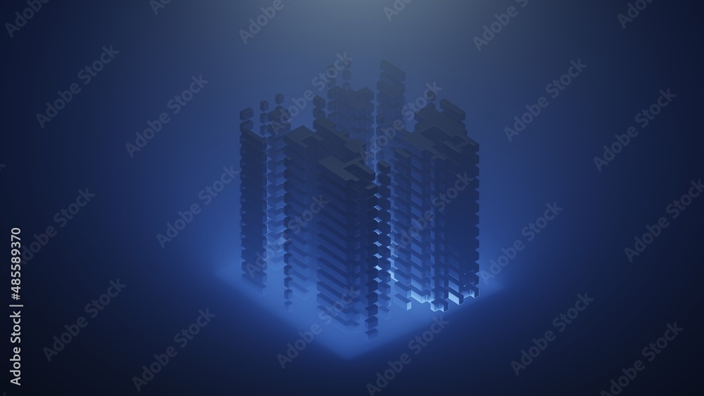 3D rendered illustration of floating cubes 3D rendered illustration of floating cubes