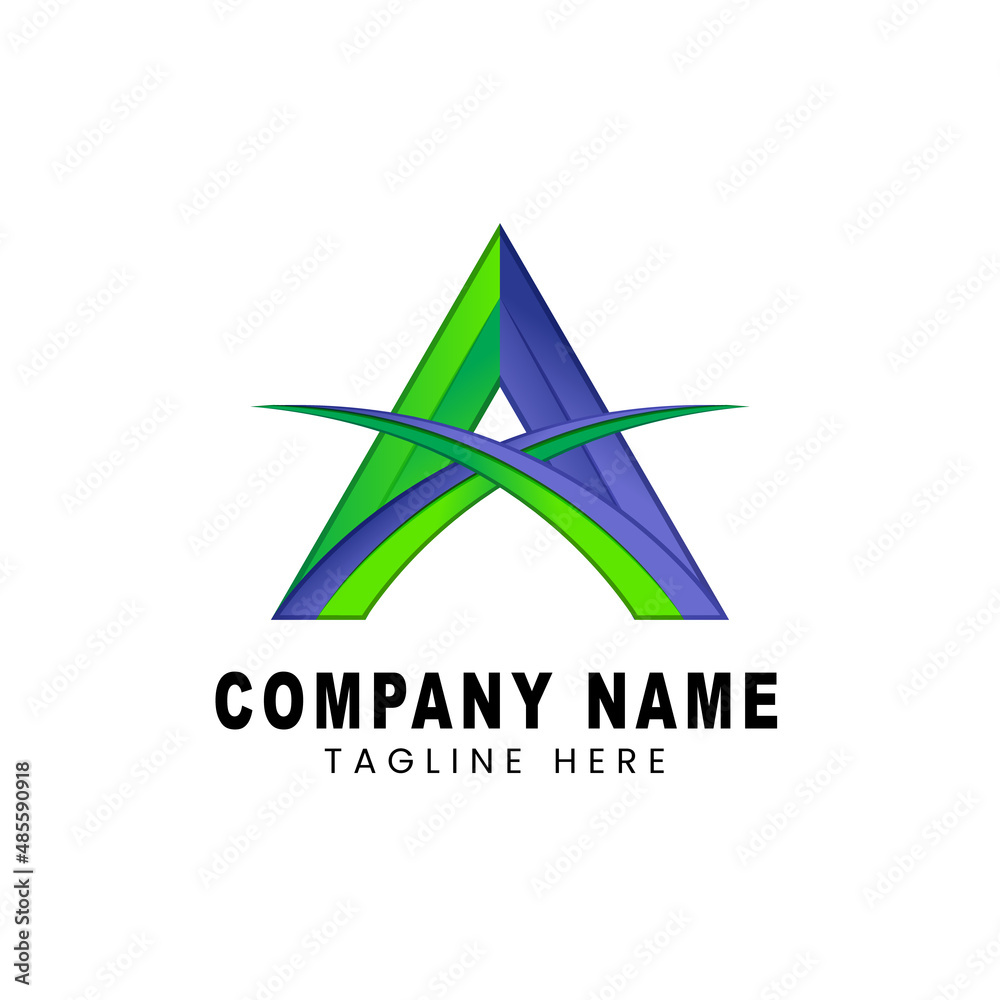 Obraz premium Vector logo illustration letter a gradient colorful style