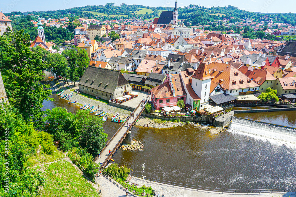 Český Krumlov city view panorama