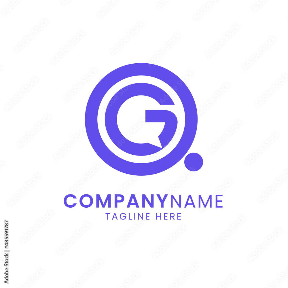 Letter gq with combination chat logo design Letter gq with combination chat logo design