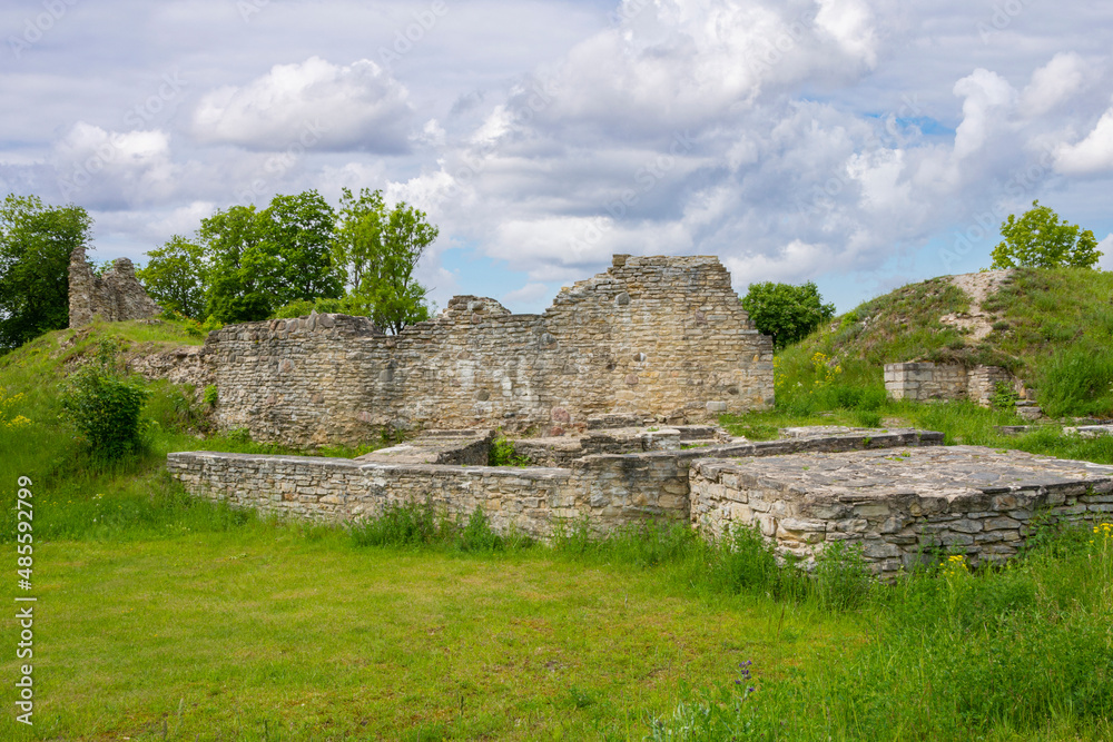 View of the ruins of The Lihula Castle, Lihula, Parnu County, Estonia