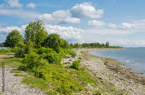 Beautiful coastal view of Saaretirp Cape in spring, Hiiumaa island, Estonia photo