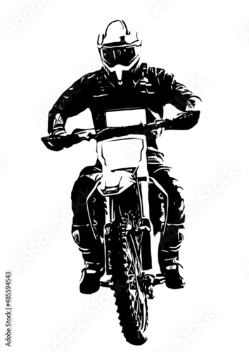 Motocross  silhouette Vector isolated on white background.