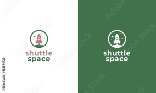 Rocket Space Shuttle Vector Logo. 