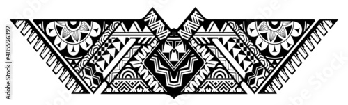 Abstract Polynesian art tattoo border