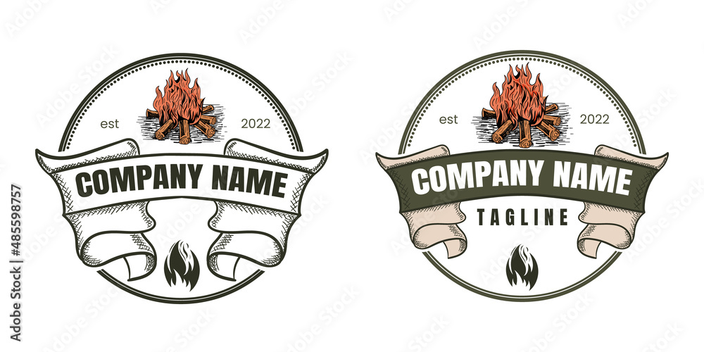 Obraz premium Vintage fire logo