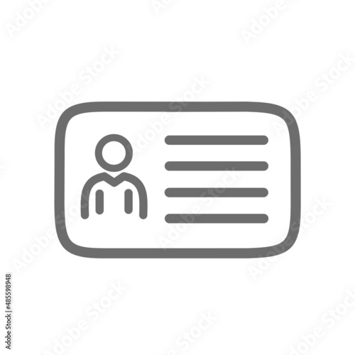 identity card icon vector.  business card symbol in flat style isolated on white background.