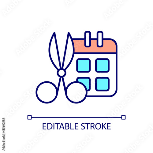 Regular plants monitoring and pruning RGB color icon. Smart gardening. Automatic harvesting. Control weeds. Isolated vector illustration. Simple filled line drawing. Editable stroke. Arial font used
