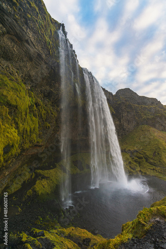 Waterfall in a dramatic northern landscape