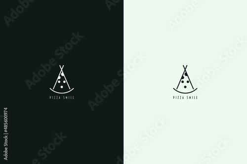 Minimal Pizza logo, Pizza Slice Logo