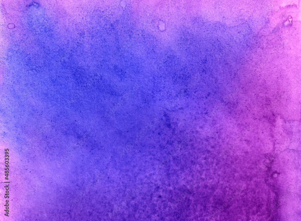 hand drawn abstract watercolor background with  paper texture.Purple and pink color
