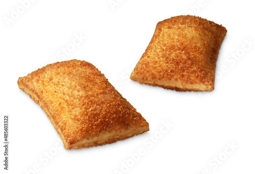 fried cheese souffle isolated on white