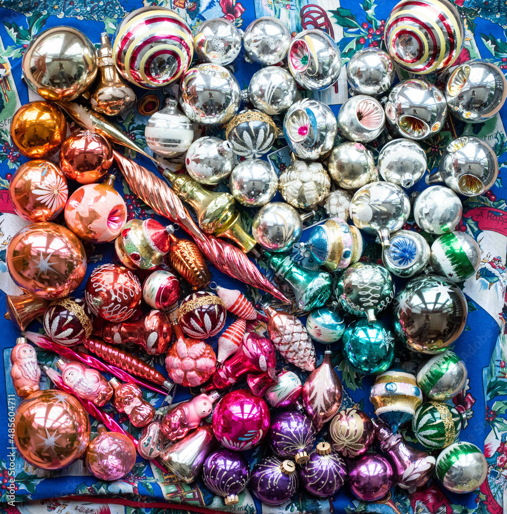 Huge collection of old glass christmas ornaments Huge collection of old glass christmas ornaments