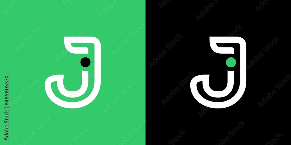 Letter JI, IJ, J I Logo Design. On black, white, and green color. Simple, luxury, and elegant logo illustration vector Letter JI, IJ, J I Logo Design. On black, white, and green color. Simple, luxury, and elegant logo illustration vector