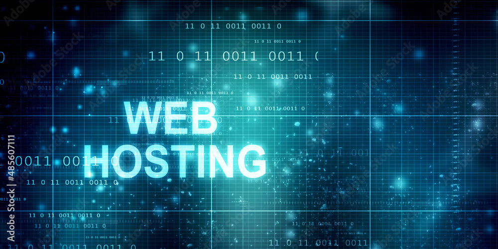 2d illustration Web Hosting. The activity of providing storage space and access for websites. Business, modern technology, internet and networking concept 2d illustration Web Hosting. The activity of providing storage space and access for websites. Business, modern technology, internet and networking concept