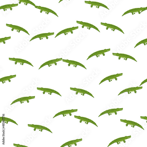 Cute crocodiles seamless pattern.Funny animals background.