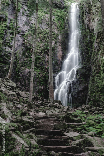 Waterfall in a mystical forest
