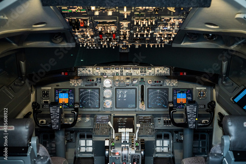 Fotografiet General view of the empty cockpit cockpit