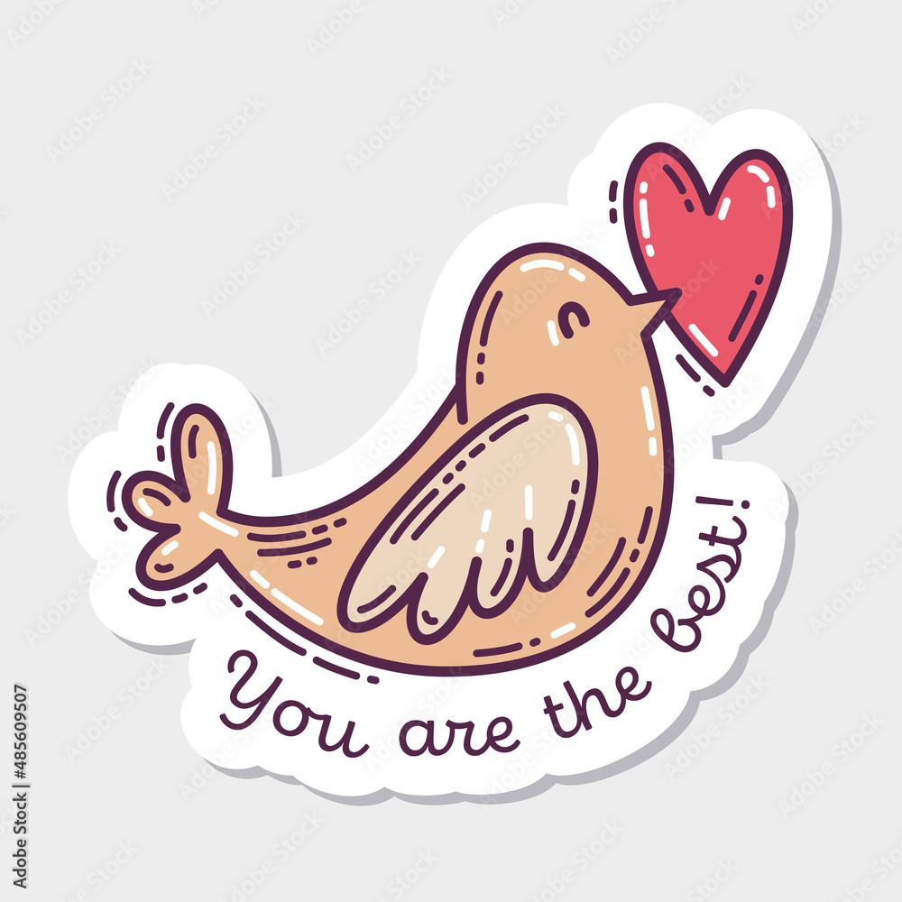 Colorful Valentine's Day doodle style hand-drawn sticker with simple engraving retro effect and quote. Romantic mood cute love symbol and lettering. Colorful Valentine's Day doodle style hand-drawn sticker with simple engraving retro effect and quote. Romantic mood cute love symbol and lettering.