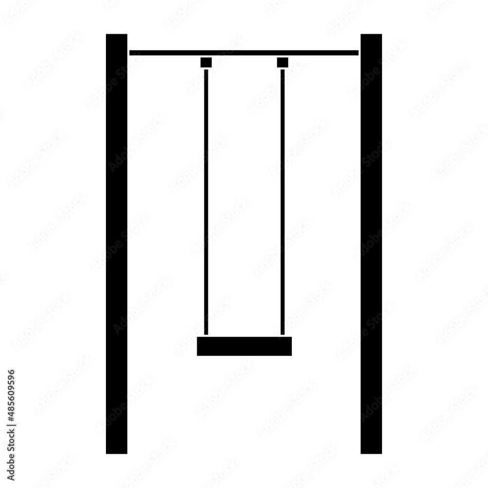 Empty child Swing icon. Silhouette design isolated on white background. Empty child Swing icon. Silhouette design isolated on white background.