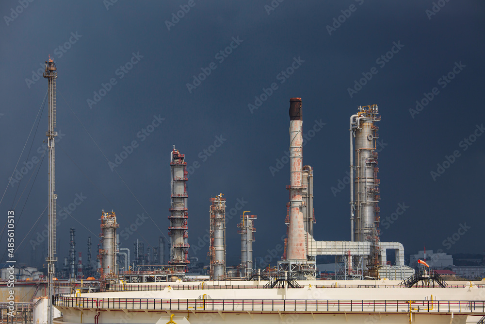 Oil and gas industry tank refinery tower crude oil pipeline the tank Oil and gas industry tank refinery tower crude oil pipeline the tank