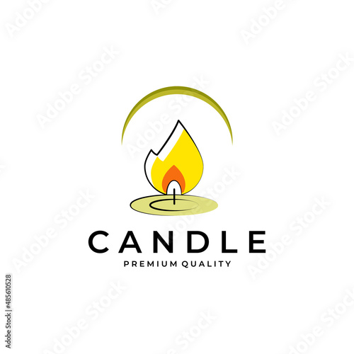 Candle logo icon template design