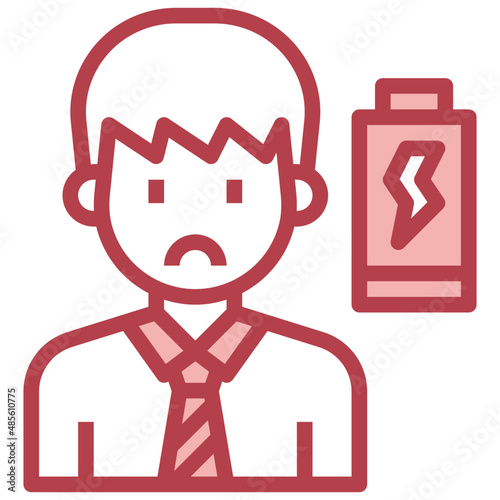 TIRED red line icon,linear,outline,graphic,illustration
