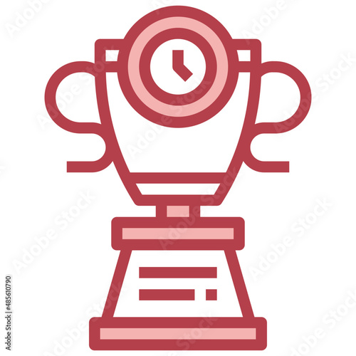 TROPHY red line icon,linear,outline,graphic,illustration
