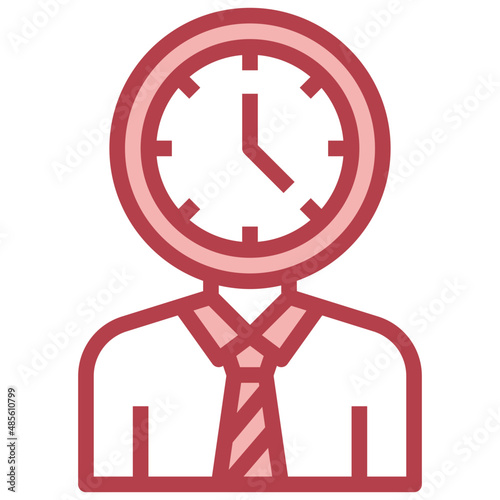 WORKAHOLIC red line icon,linear,outline,graphic,illustration