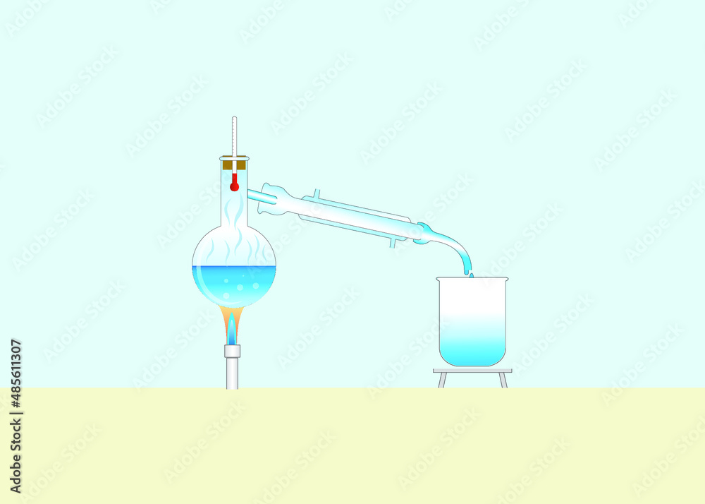 Separation of Ethanol from the mixture of water and ethanol Stock ...