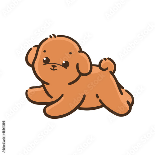 Bichon Frise puppy. Cute dog character. Vector illustration in cartoon style for poster, postcard.