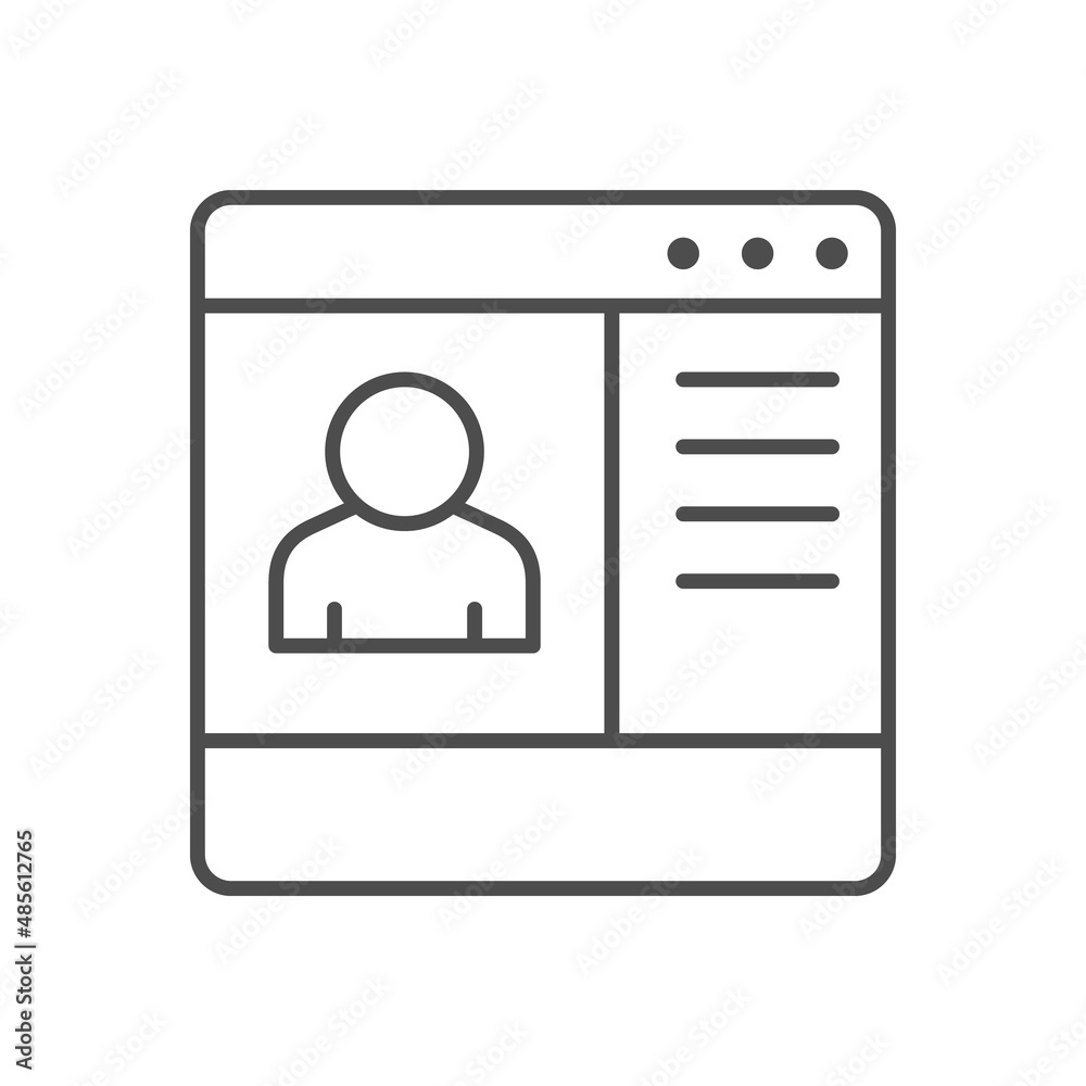 Online meeting line outline icon Online meeting line outline icon